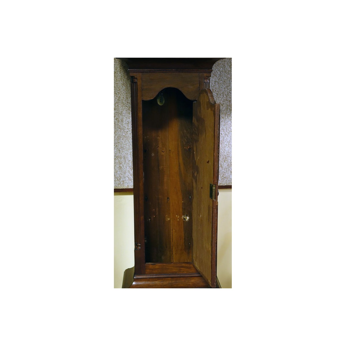 Antique Sheraton Mahogany Tall Case Clock. Decorat