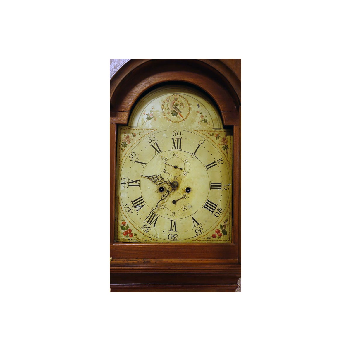 Antique Sheraton Mahogany Tall Case Clock. Decorat