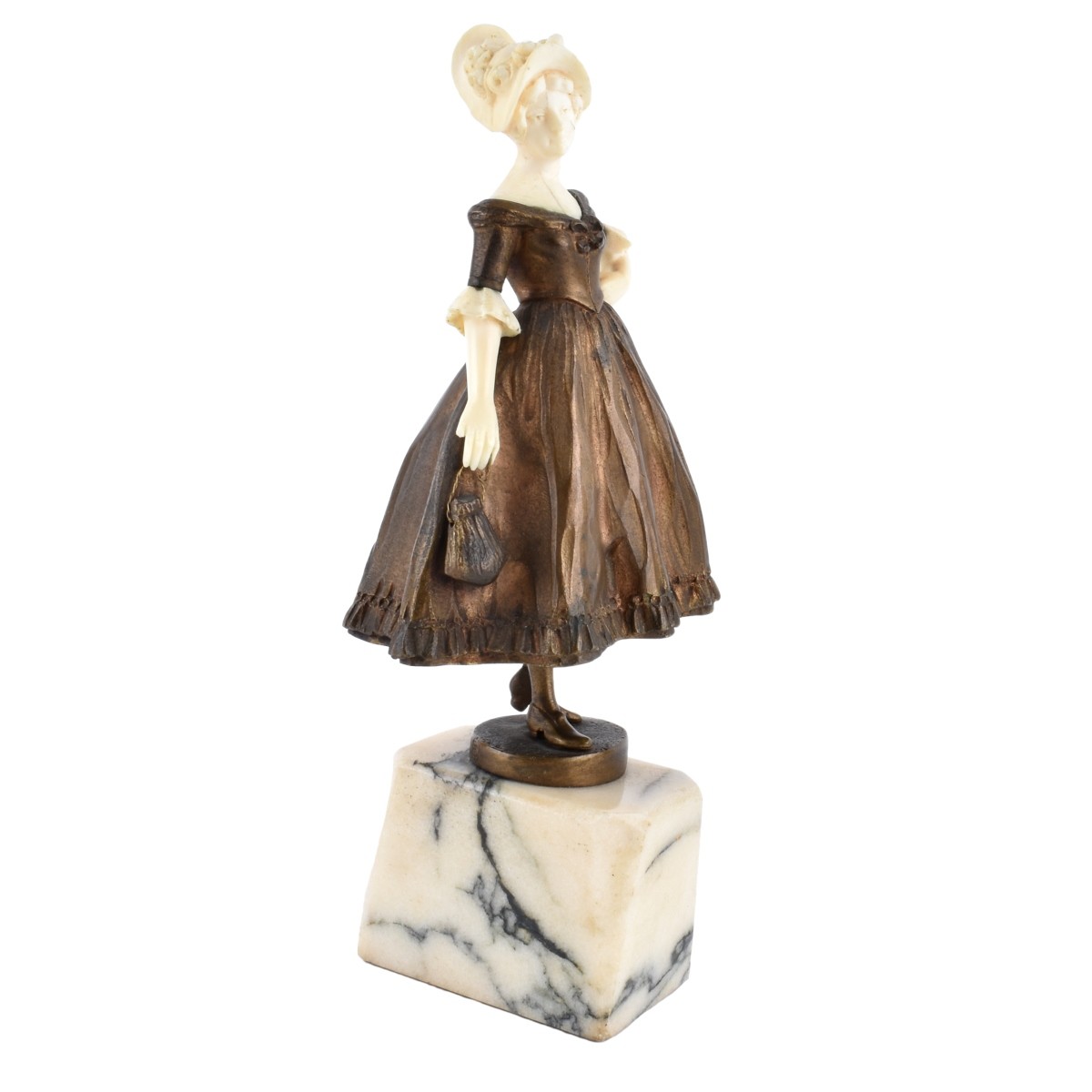 Campbell Bronze and Ivory Sculpture