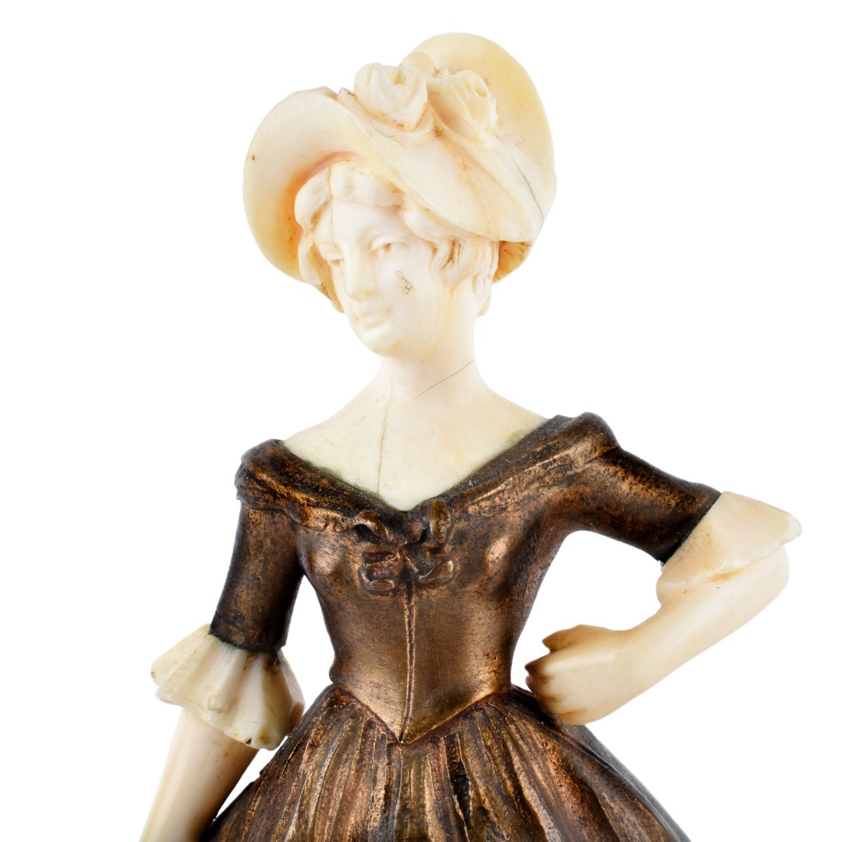 Campbell Bronze and Ivory Sculpture