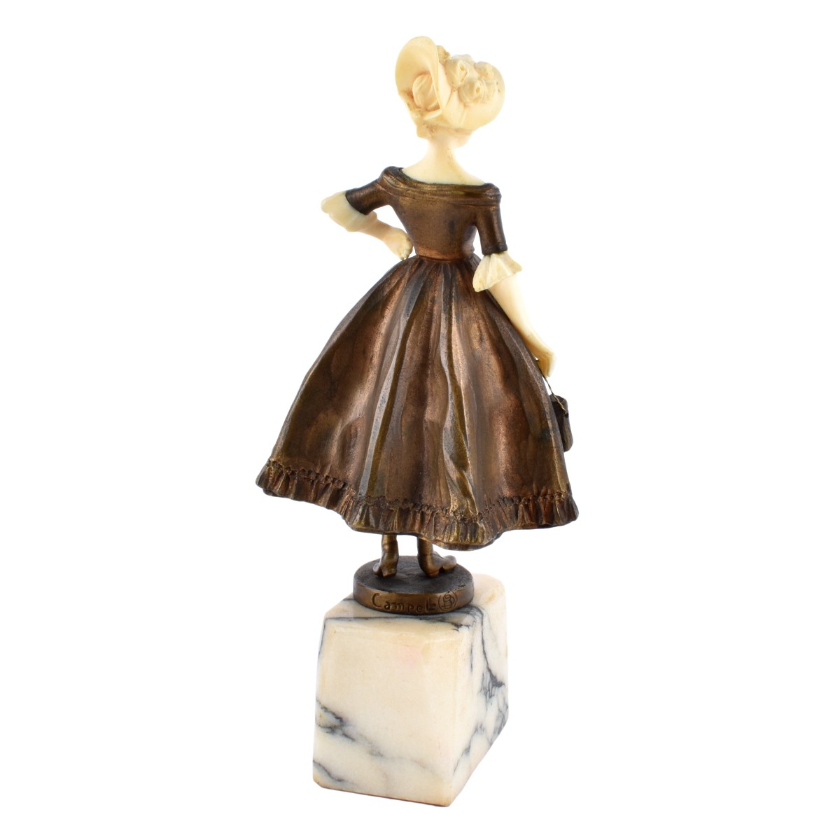 Campbell Bronze and Ivory Sculpture