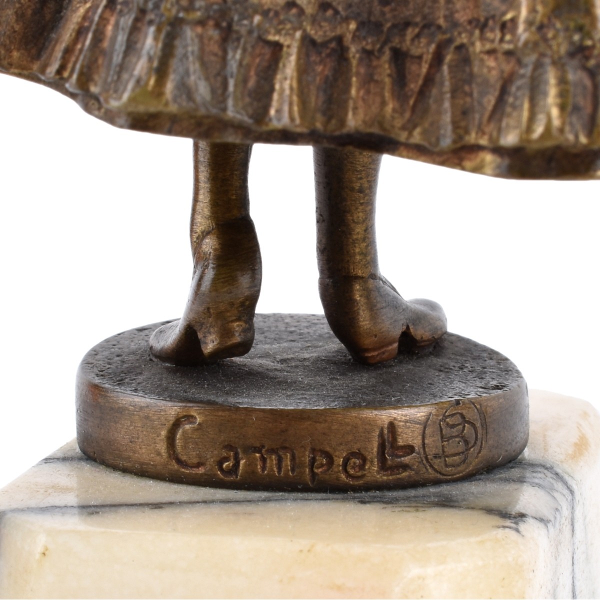 Campbell Bronze and Ivory Sculpture