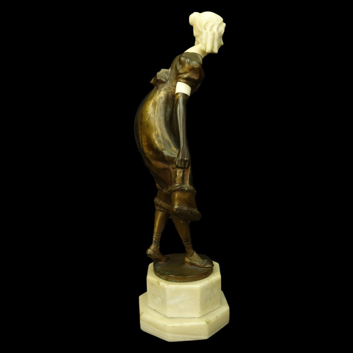 Campbell Bronze and Ivory Sculpture