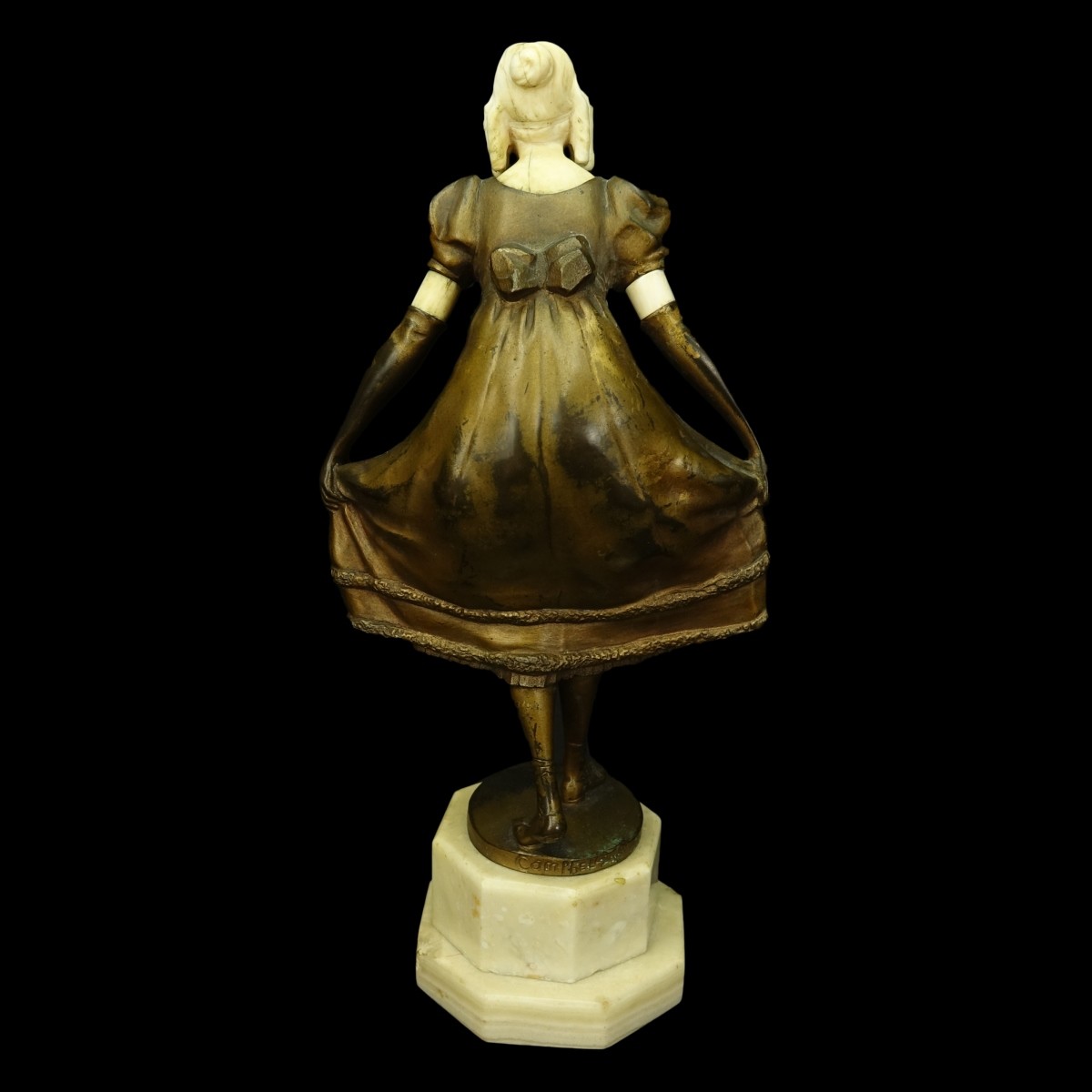 Campbell Bronze and Ivory Sculpture