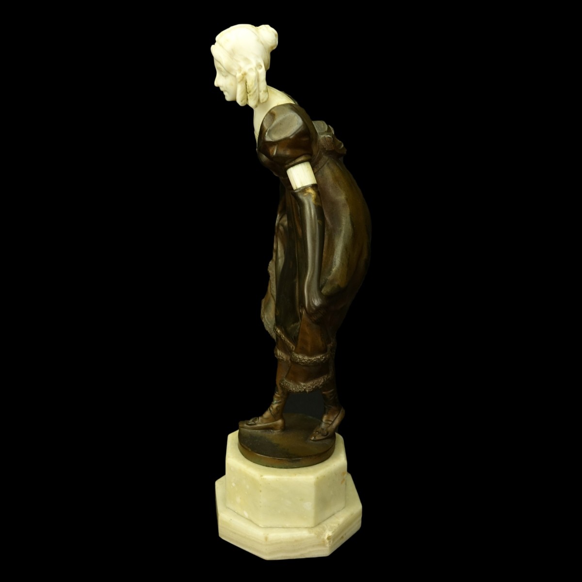 Campbell Bronze and Ivory Sculpture