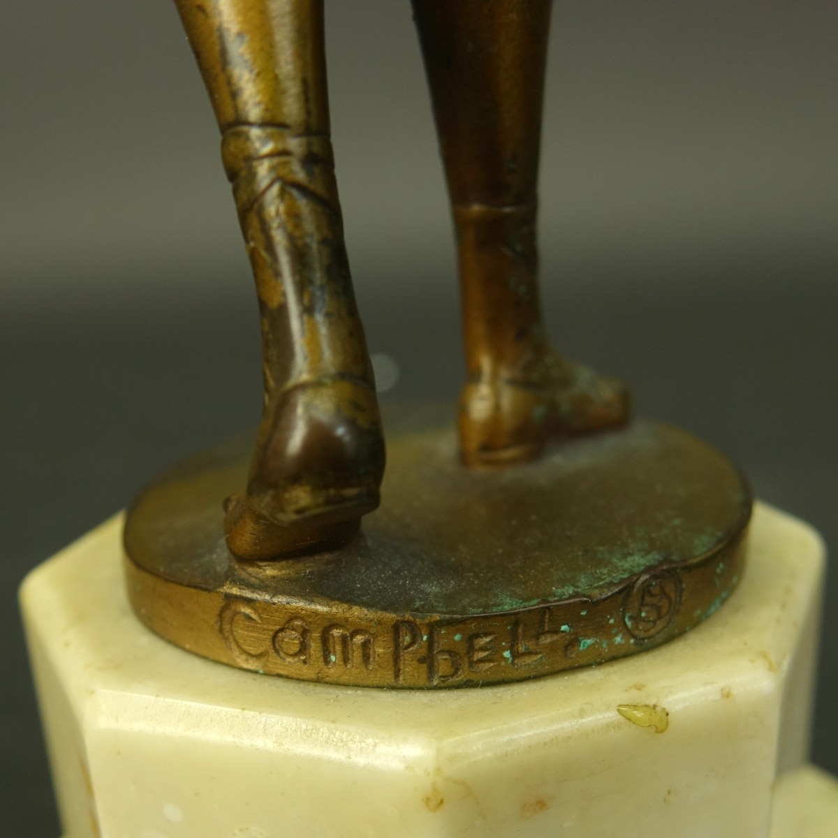 Campbell Bronze and Ivory Sculpture