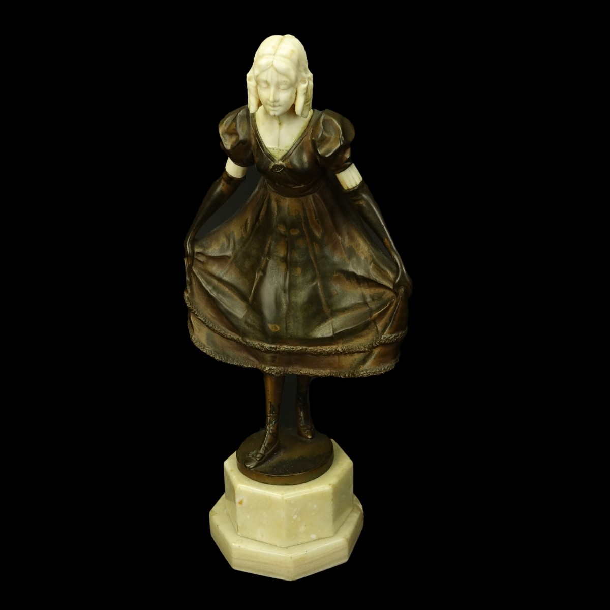 Campbell Bronze and Ivory Sculpture