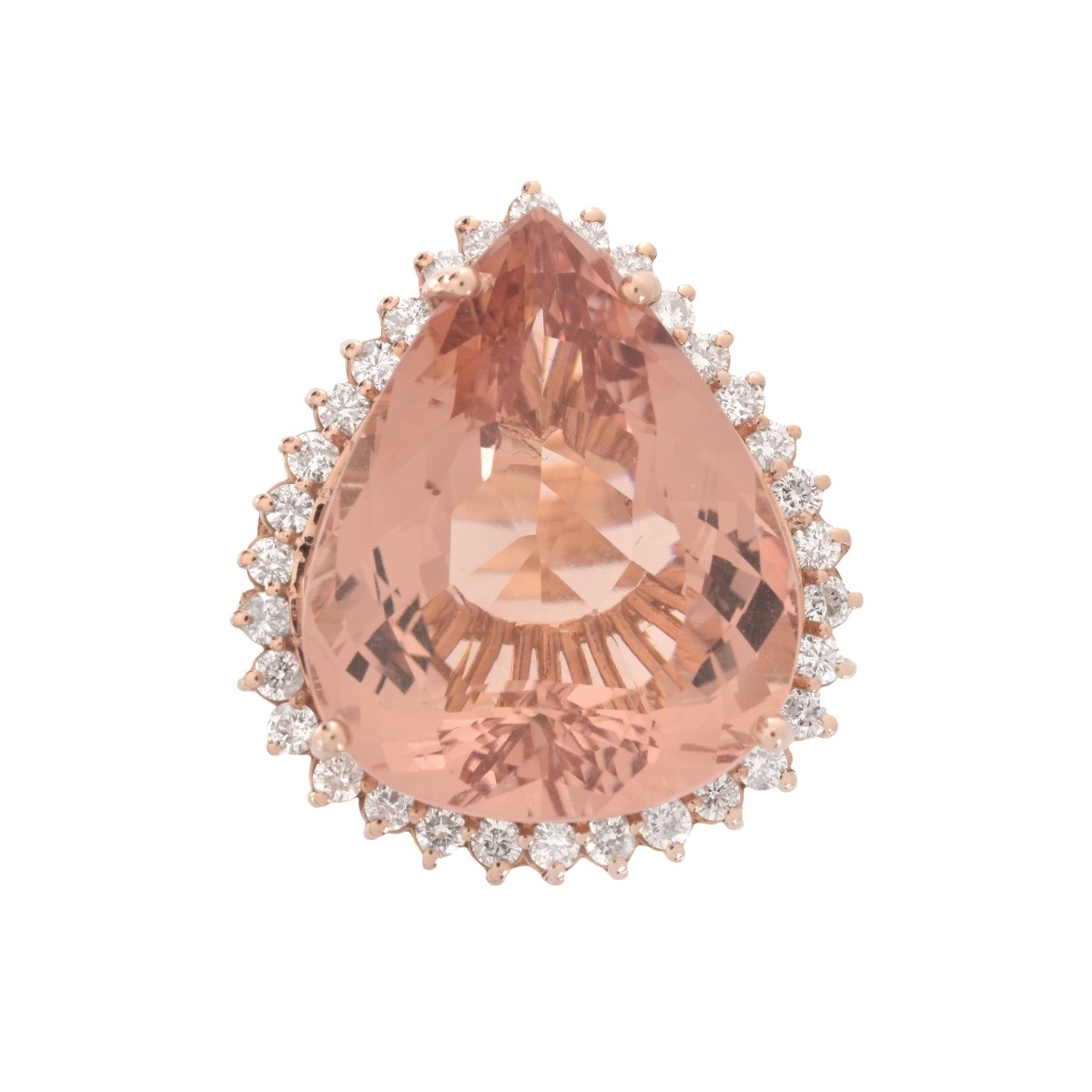 GIA 31.11ct Morganite and 14K Ring
