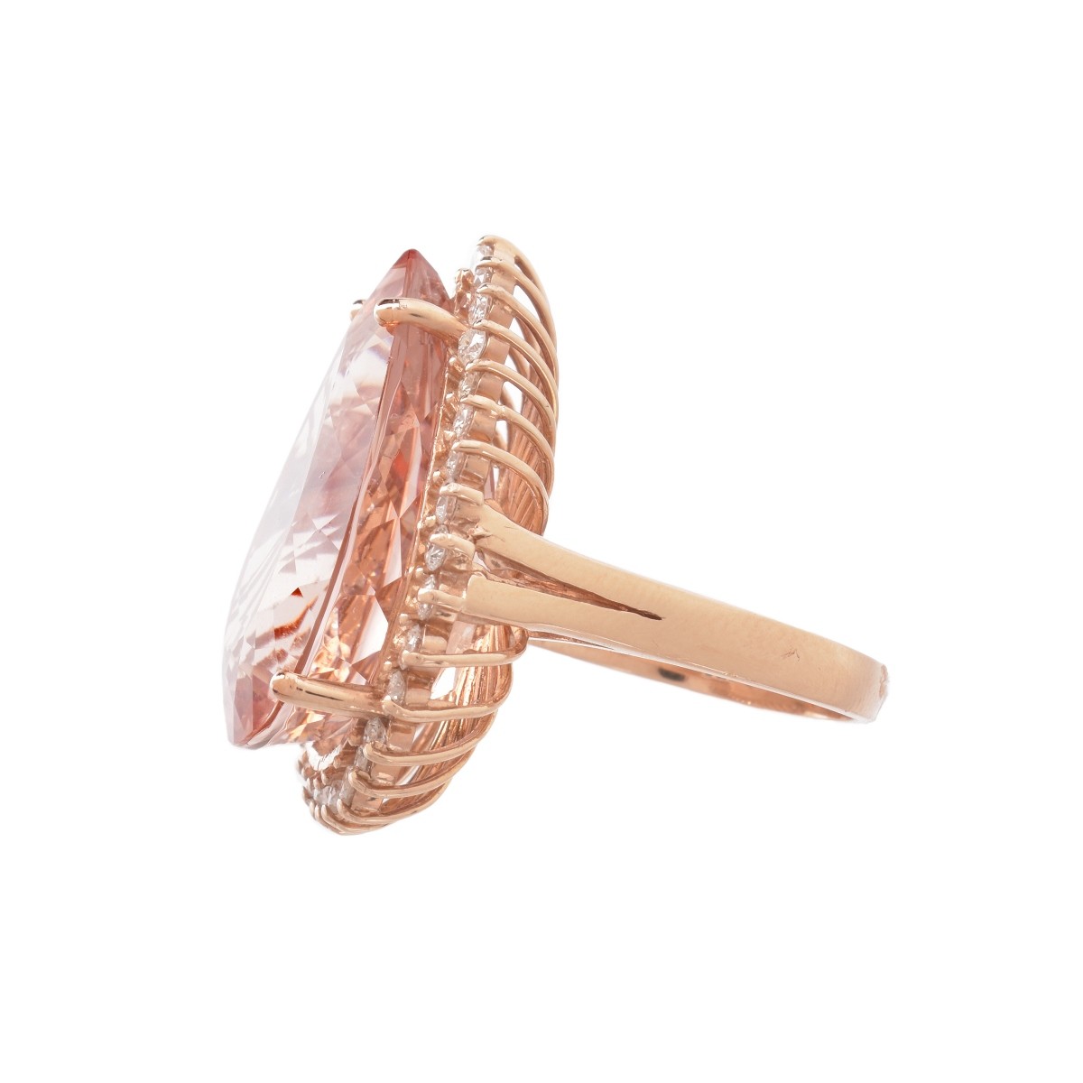 GIA 31.11ct Morganite and 14K Ring