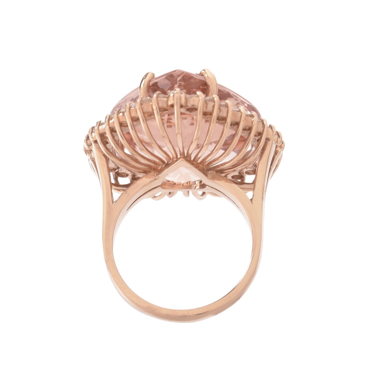 GIA 31.11ct Morganite and 14K Ring