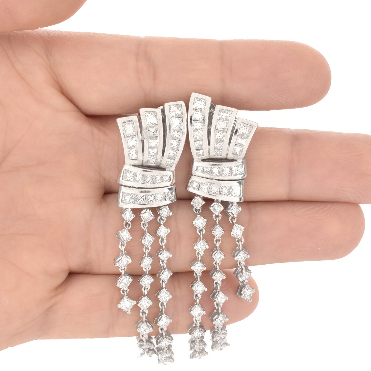 Diamond and 18K Chandelier Earrings