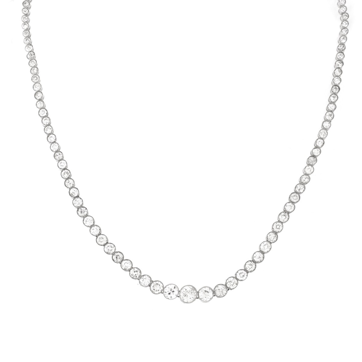 Diamond and Platinum Tennis Necklace