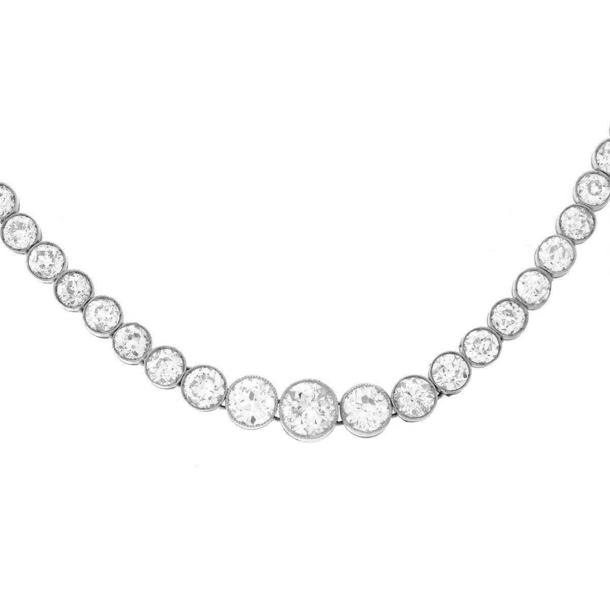Diamond and Platinum Tennis Necklace