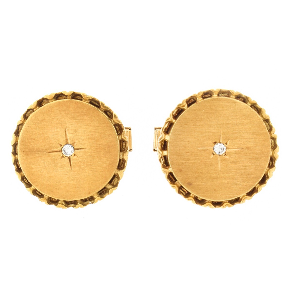 Vintage 14K and Diamond Cufflinks