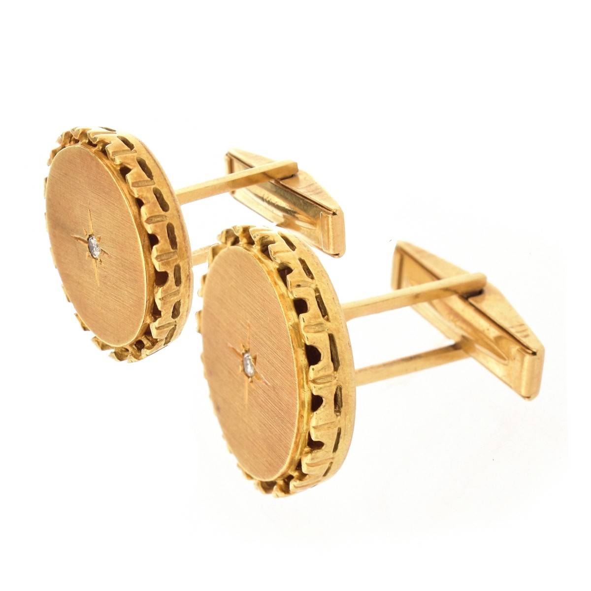 Vintage 14K and Diamond Cufflinks