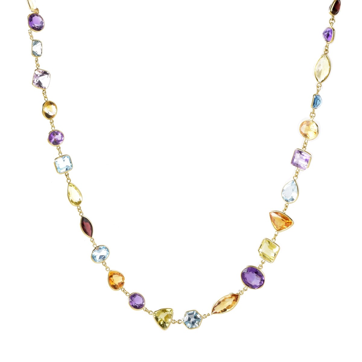 Multi Gemstone and 18K Necklace