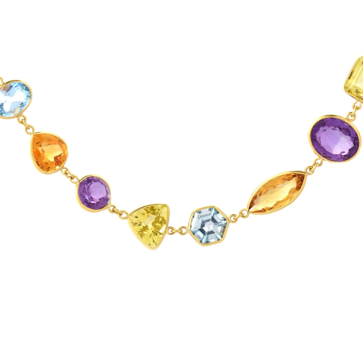 Multi Gemstone and 18K Necklace