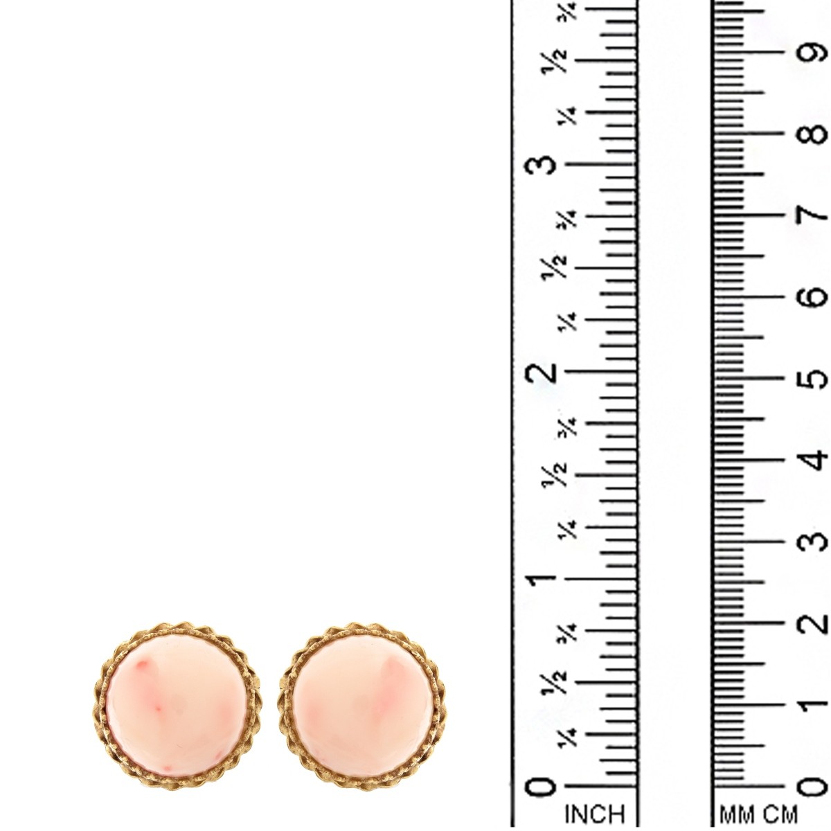 Angel Skin Coral and 14K Earrings