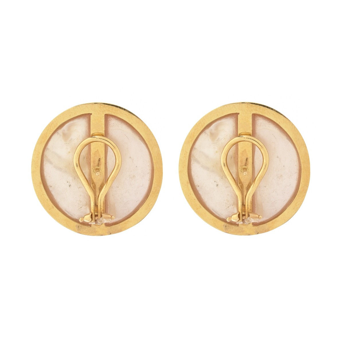 Vintage Mabe Pearl and 14K Earrings