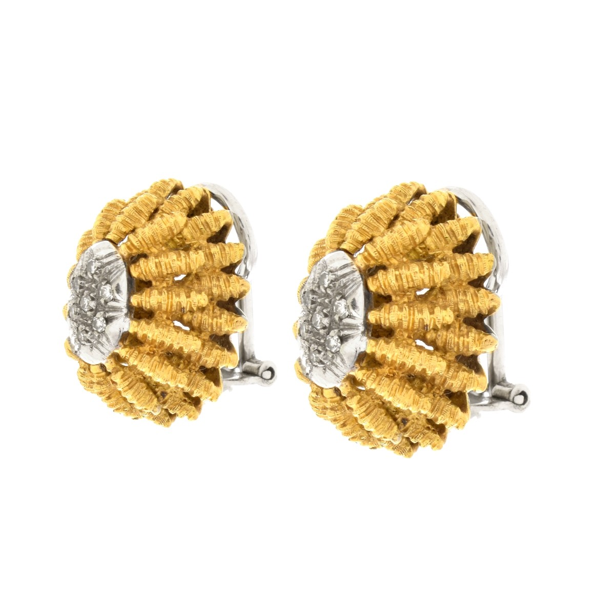 Vintage 18K and Diamond Earrings