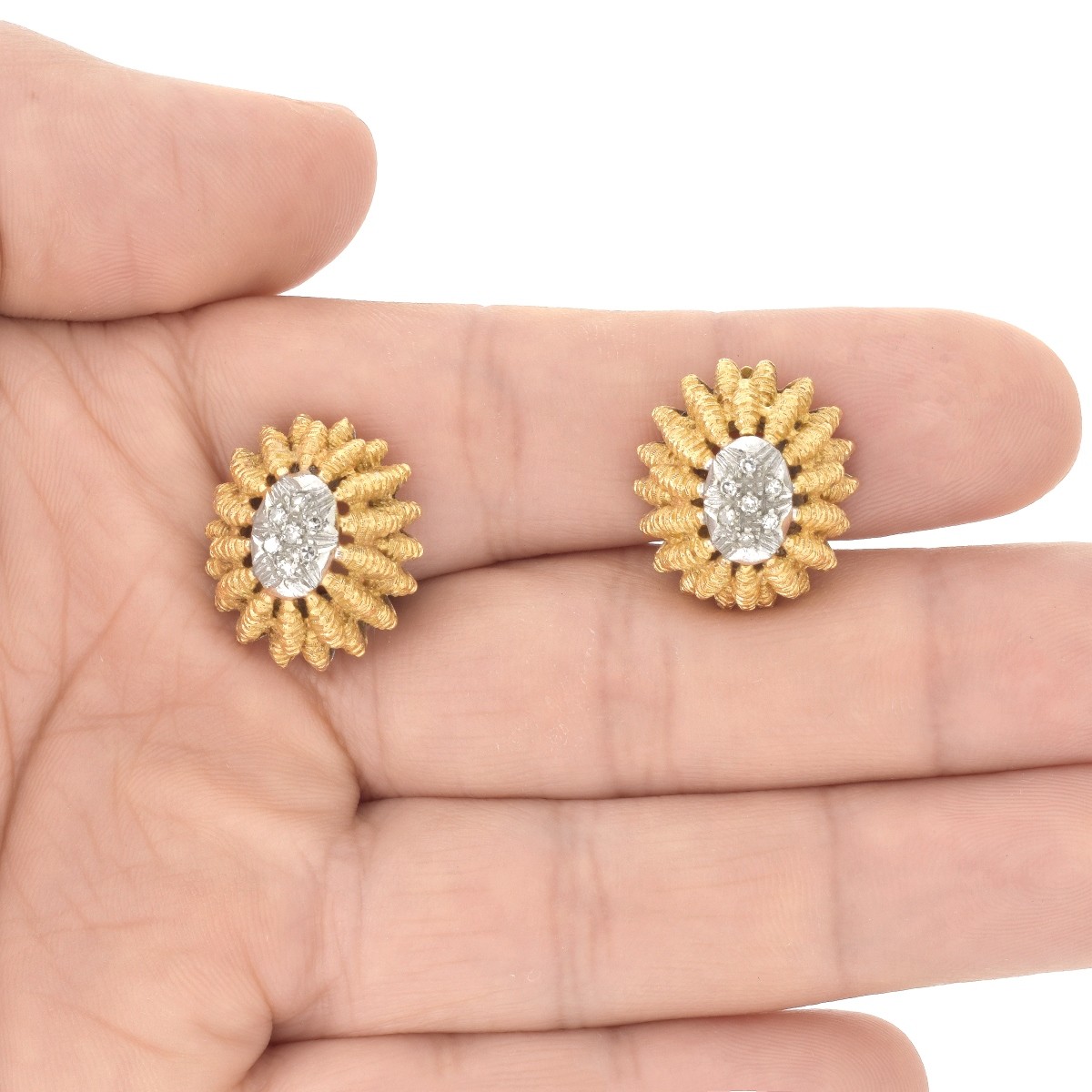 Vintage 18K and Diamond Earrings