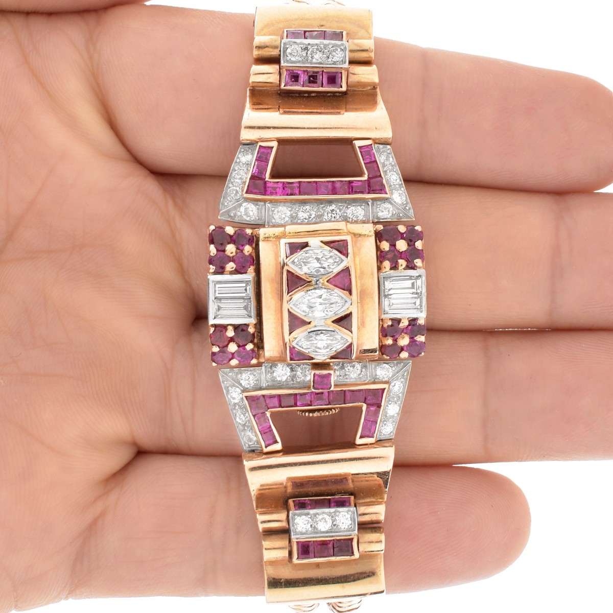 Retro Diamond and Ruby Watch