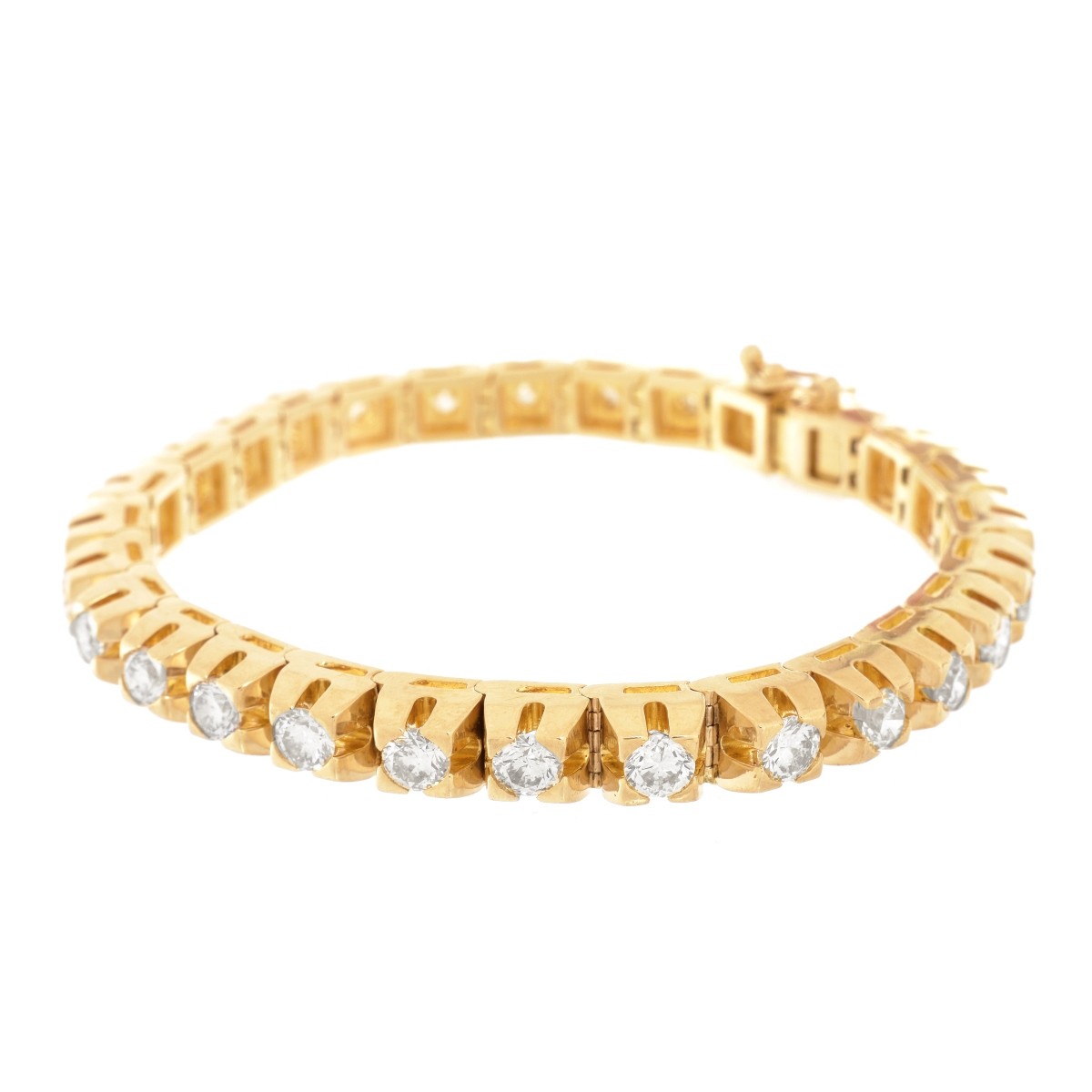 Man's Diamond and 14K Bracelet