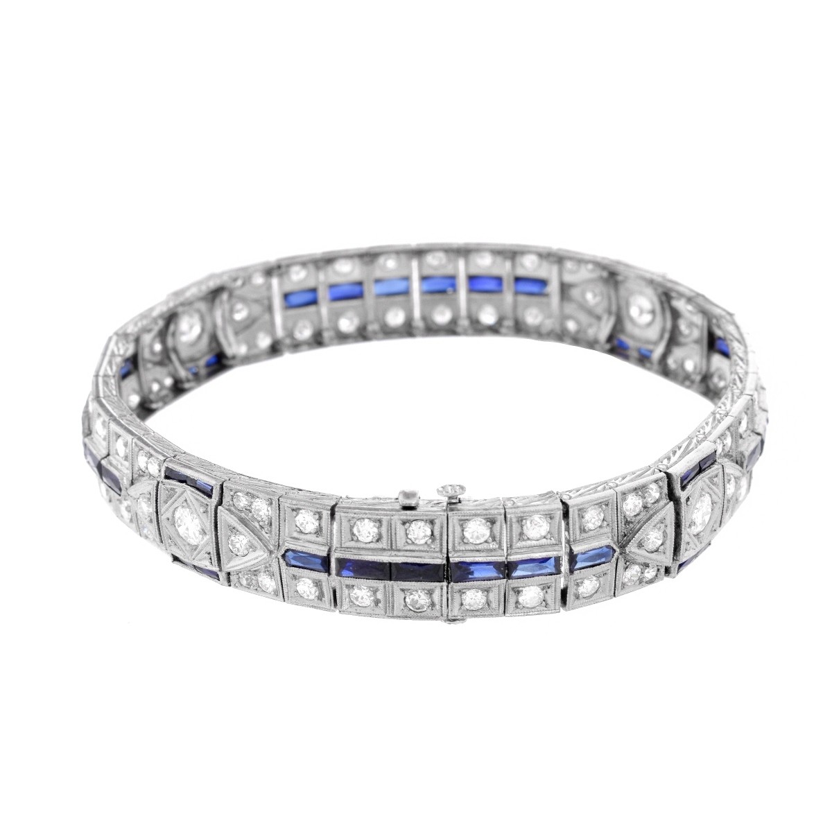 Diamond, Sapphire and Platinum Bracelet