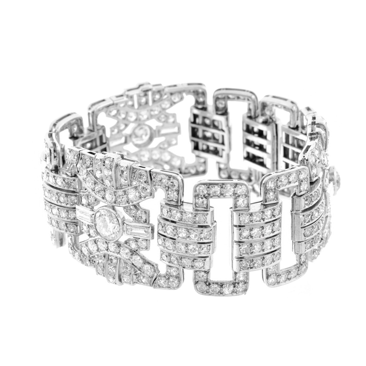 French Diamond and Platinum Bracelet