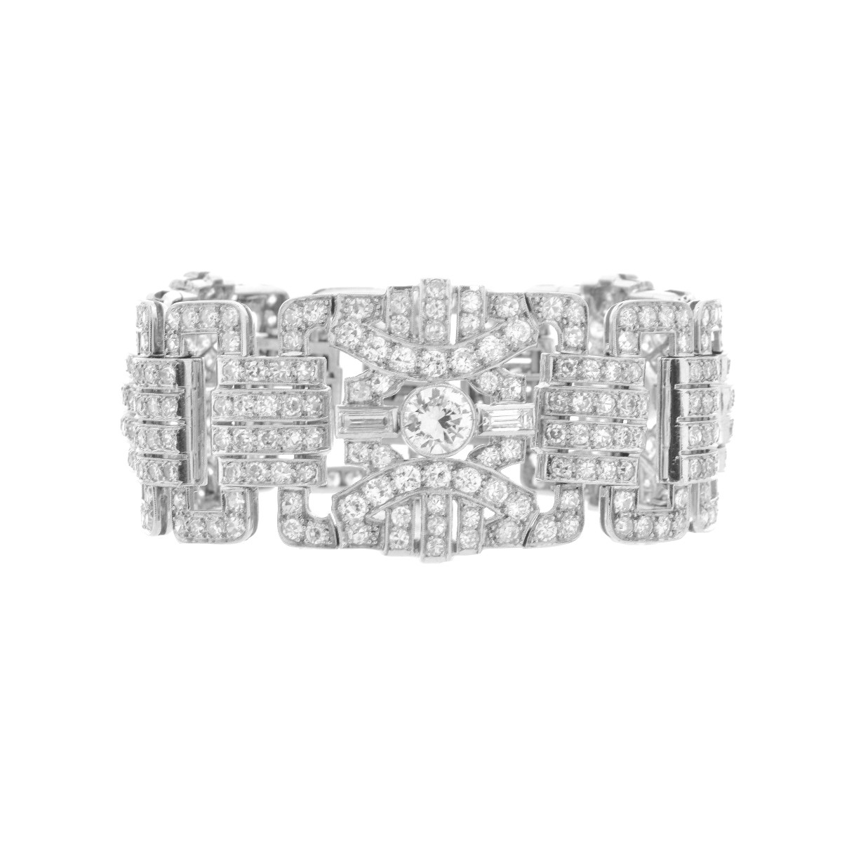 French Diamond and Platinum Bracelet