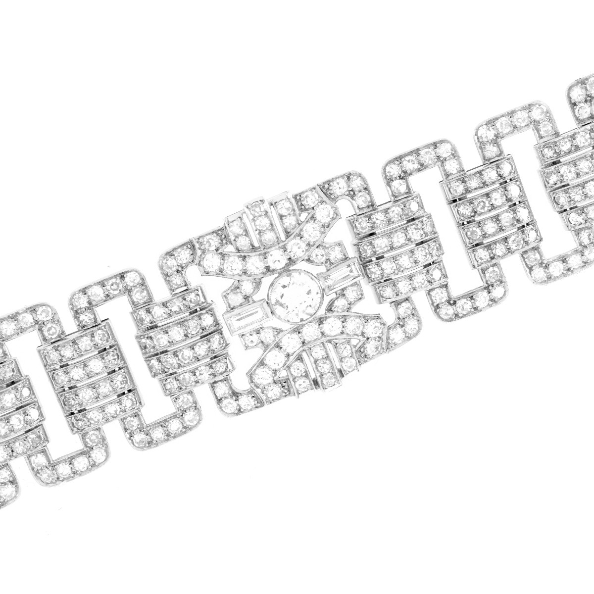 French Diamond and Platinum Bracelet