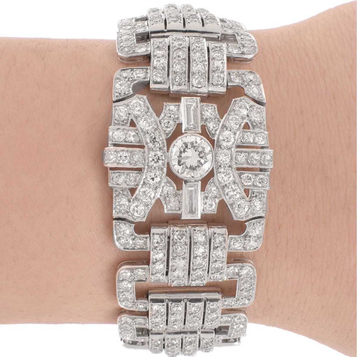 French Diamond and Platinum Bracelet