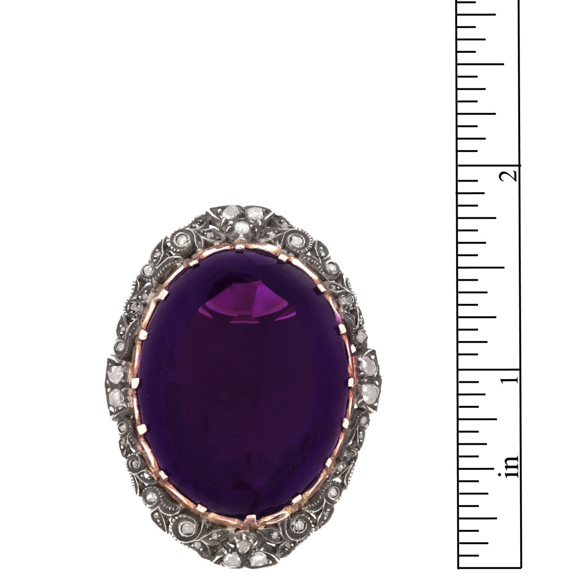 Retro Amethyst Diamond and 14K Ring