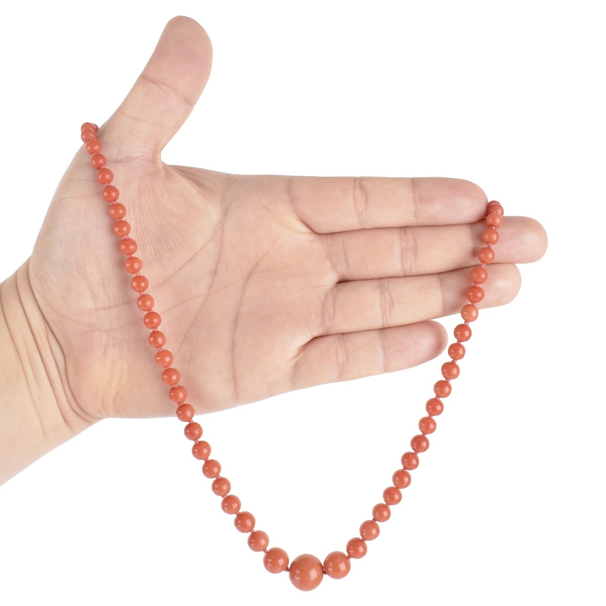 Vintage Coral Bead and 14K Necklace