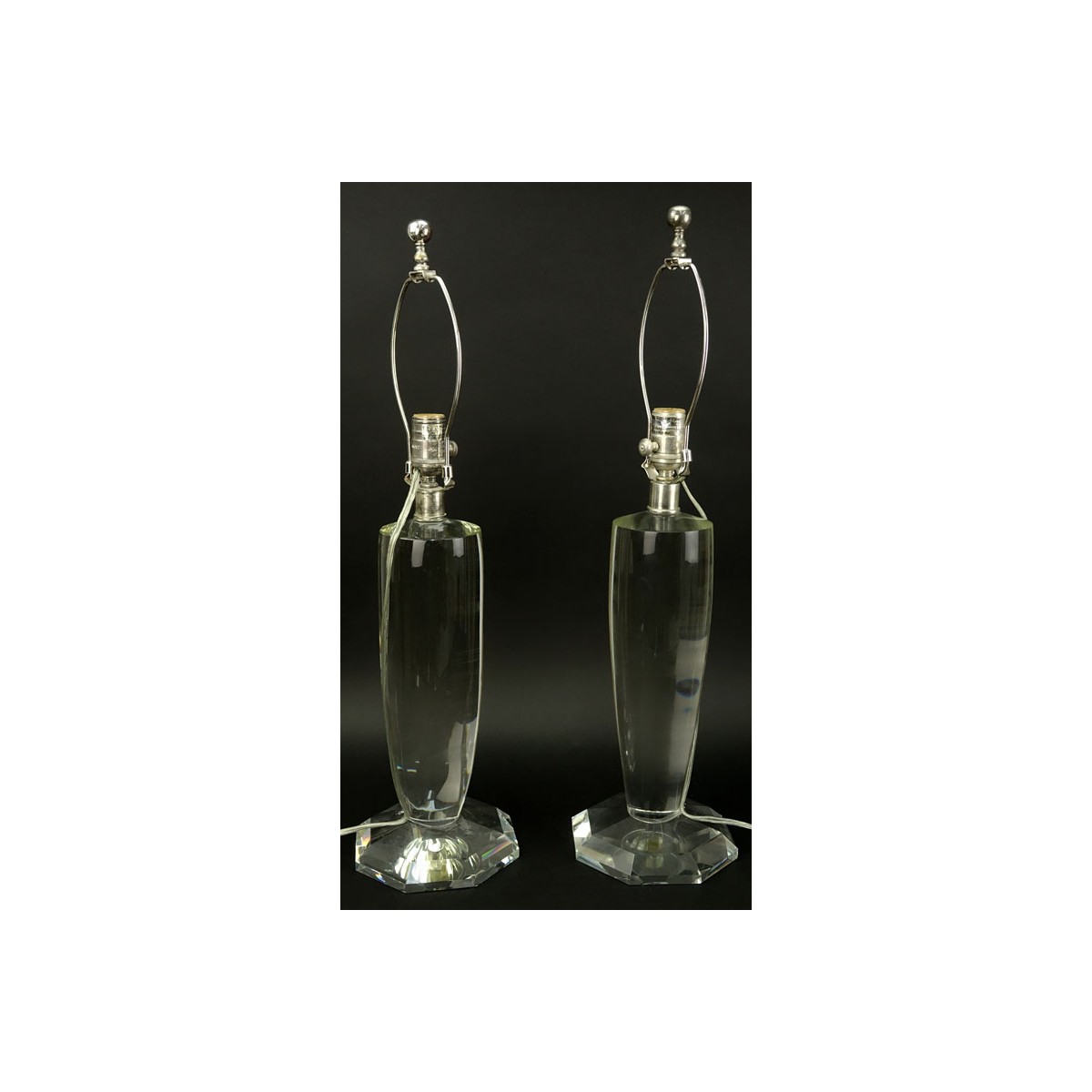 Pair of Visual Comfort & Co. Clear Crystal Lamps