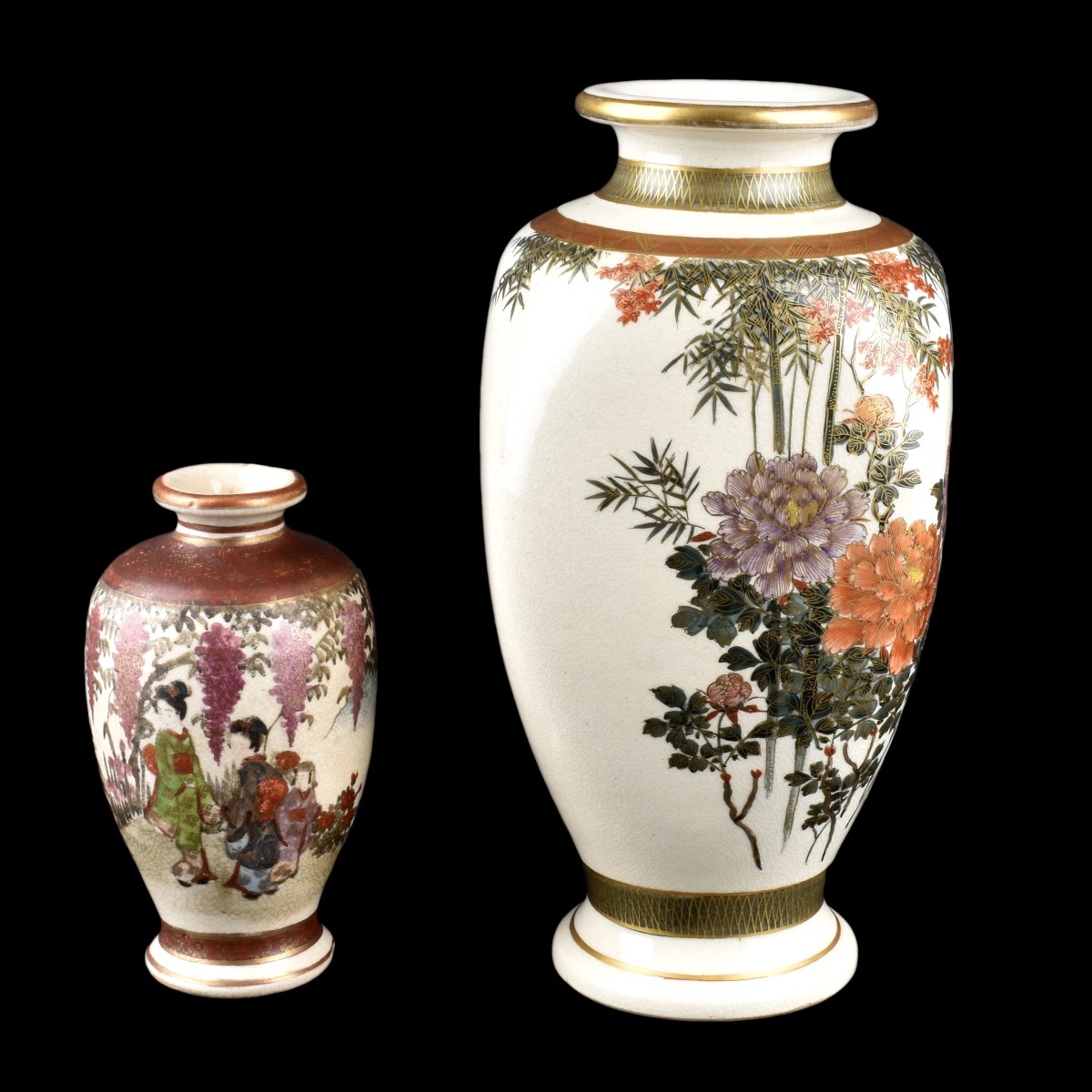 20C Two Satsuma Vases