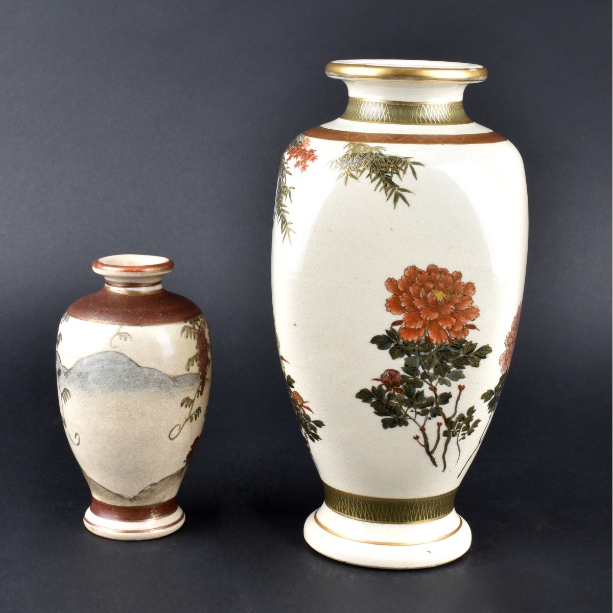 20C Two Satsuma Vases