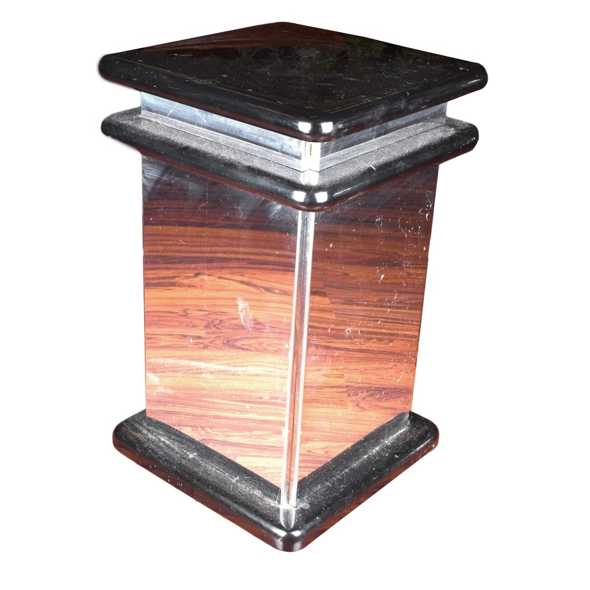 Three Tier Black and Silver Acrylic Pedestal