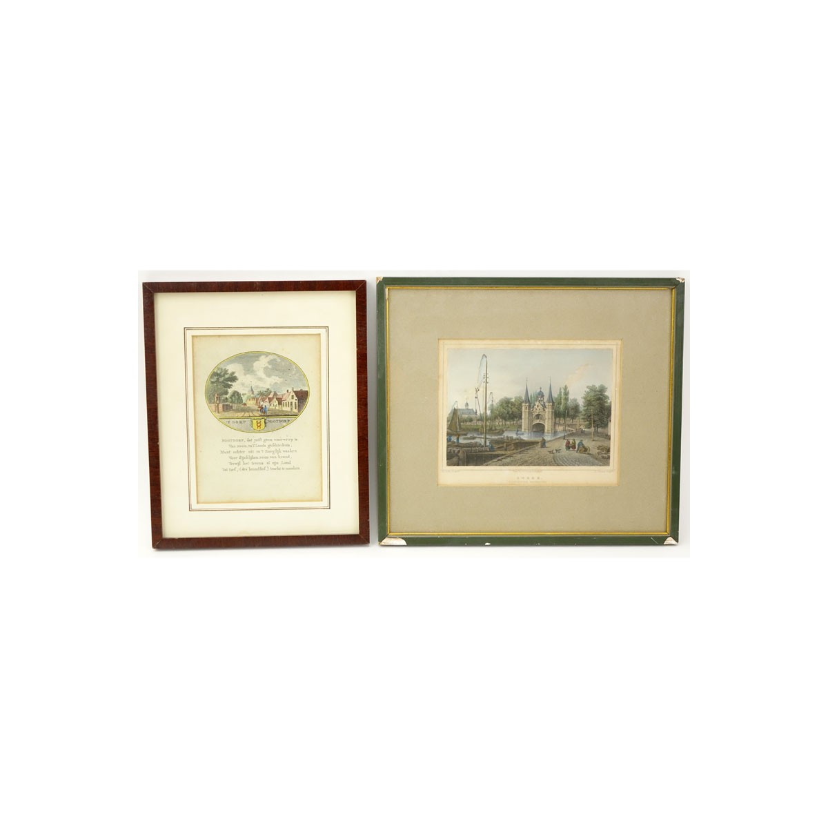 Two (2) Antique Engravings. Comprise:  L. Rohbock "Sneek-Waterpoort" by J. 