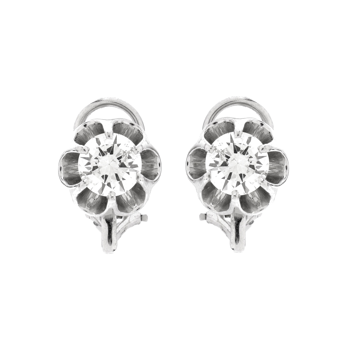 Vintage 2.10ct Diamond Stud Earrings