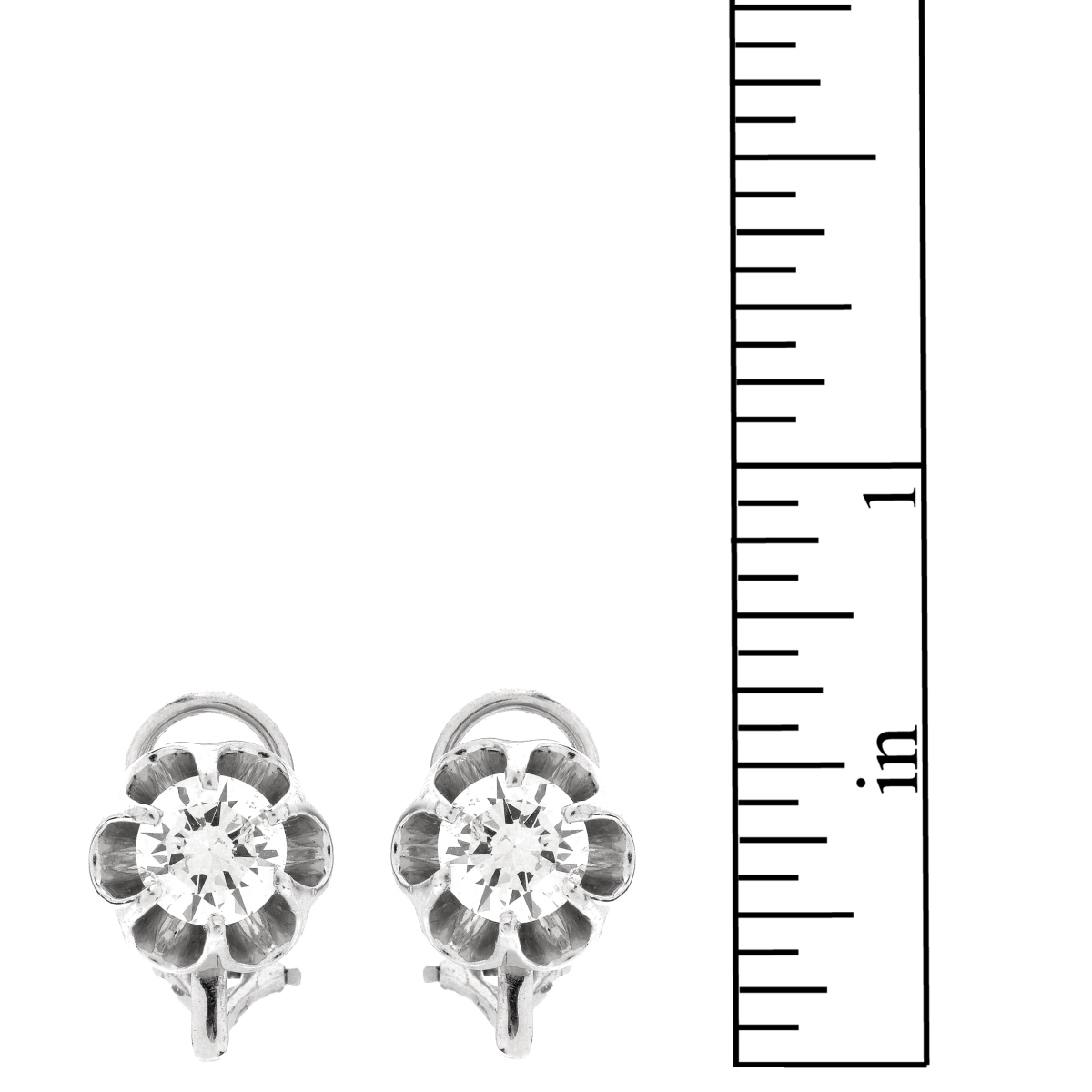 Vintage 2.10ct Diamond Stud Earrings