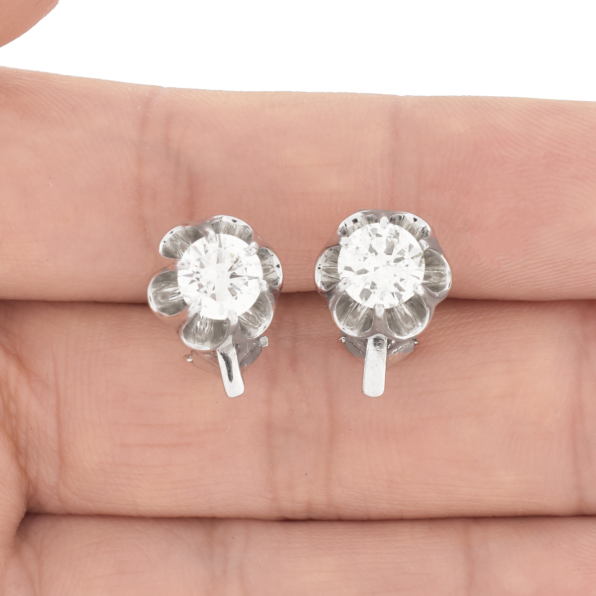 Vintage 2.10ct Diamond Stud Earrings