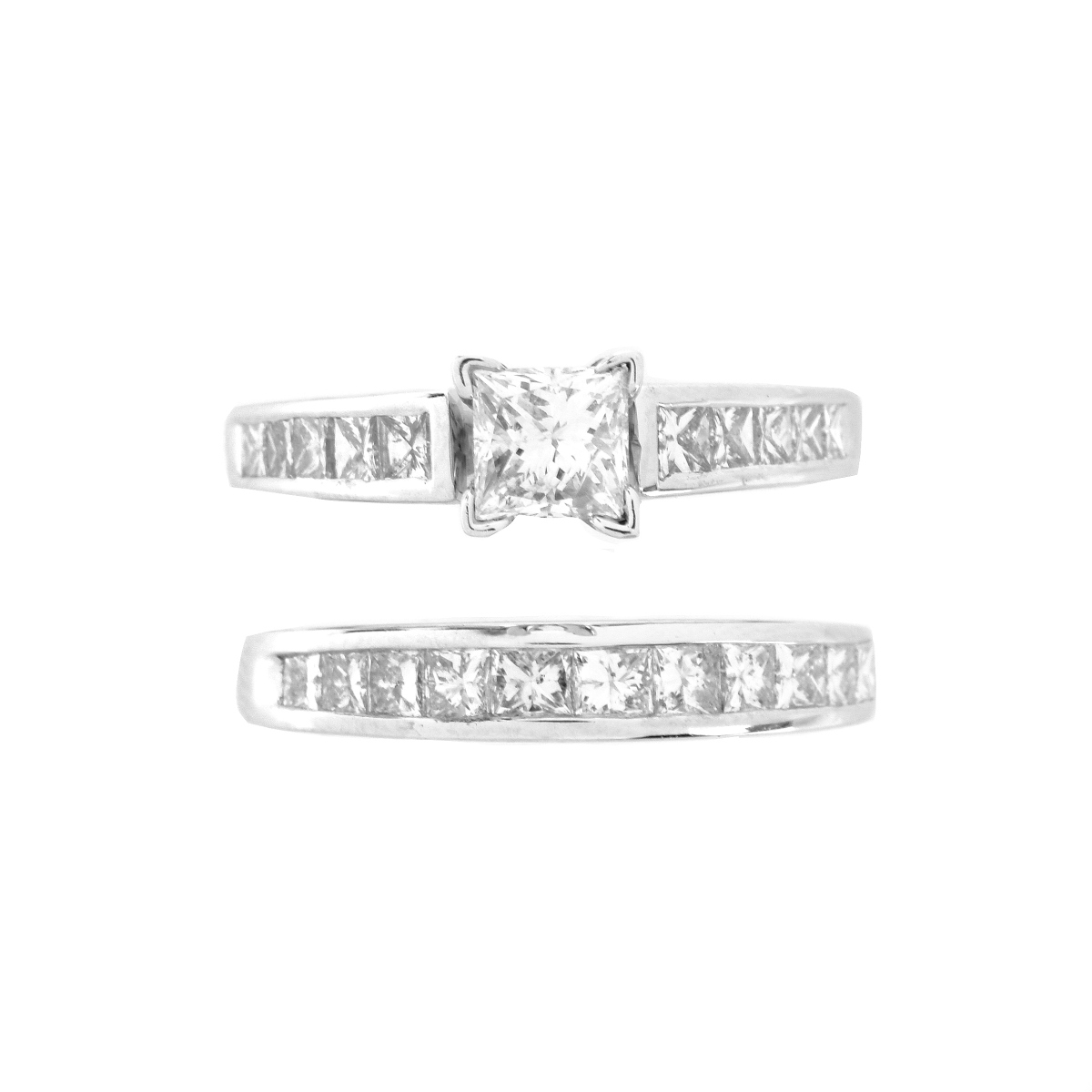 Diamond and Platinum Wedding Rings