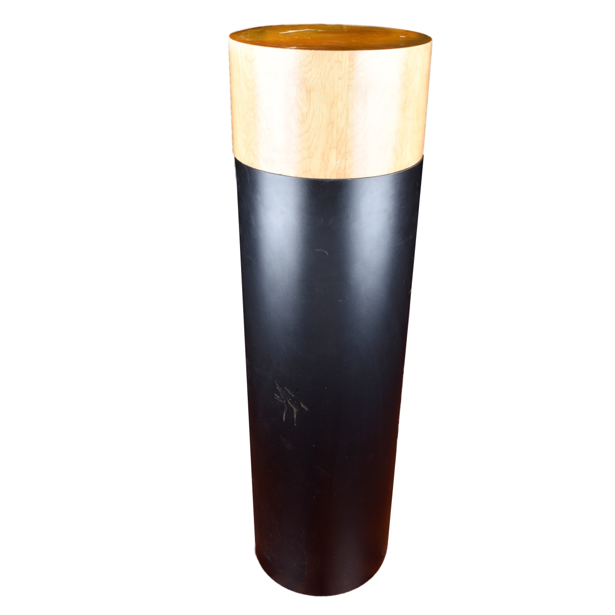 Black Laminate Round Pedestal with Wood Top