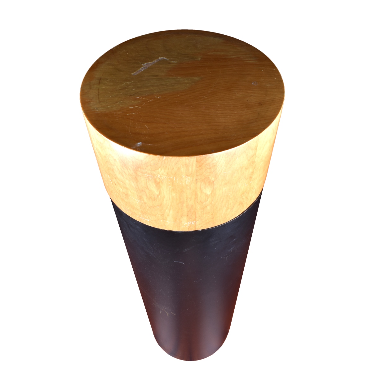 Black Laminate Round Pedestal with Wood Top