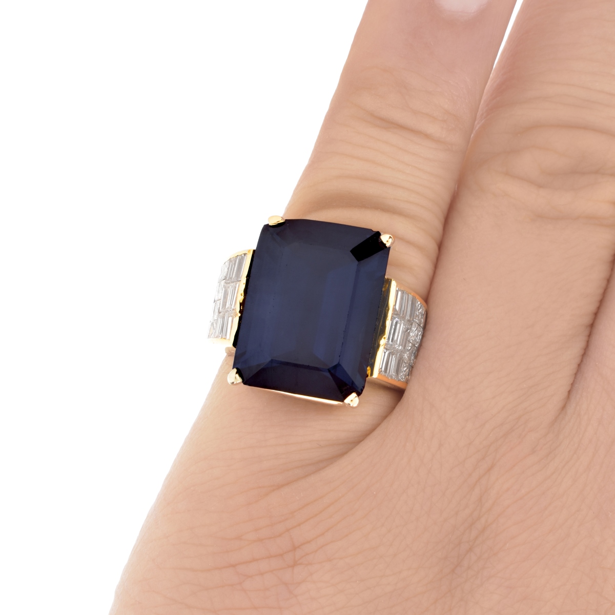 AGL Sapphire, Diamond and 14K Ring
