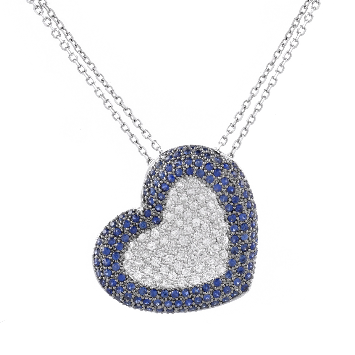 Diamond, Sapphire and 14K Necklace