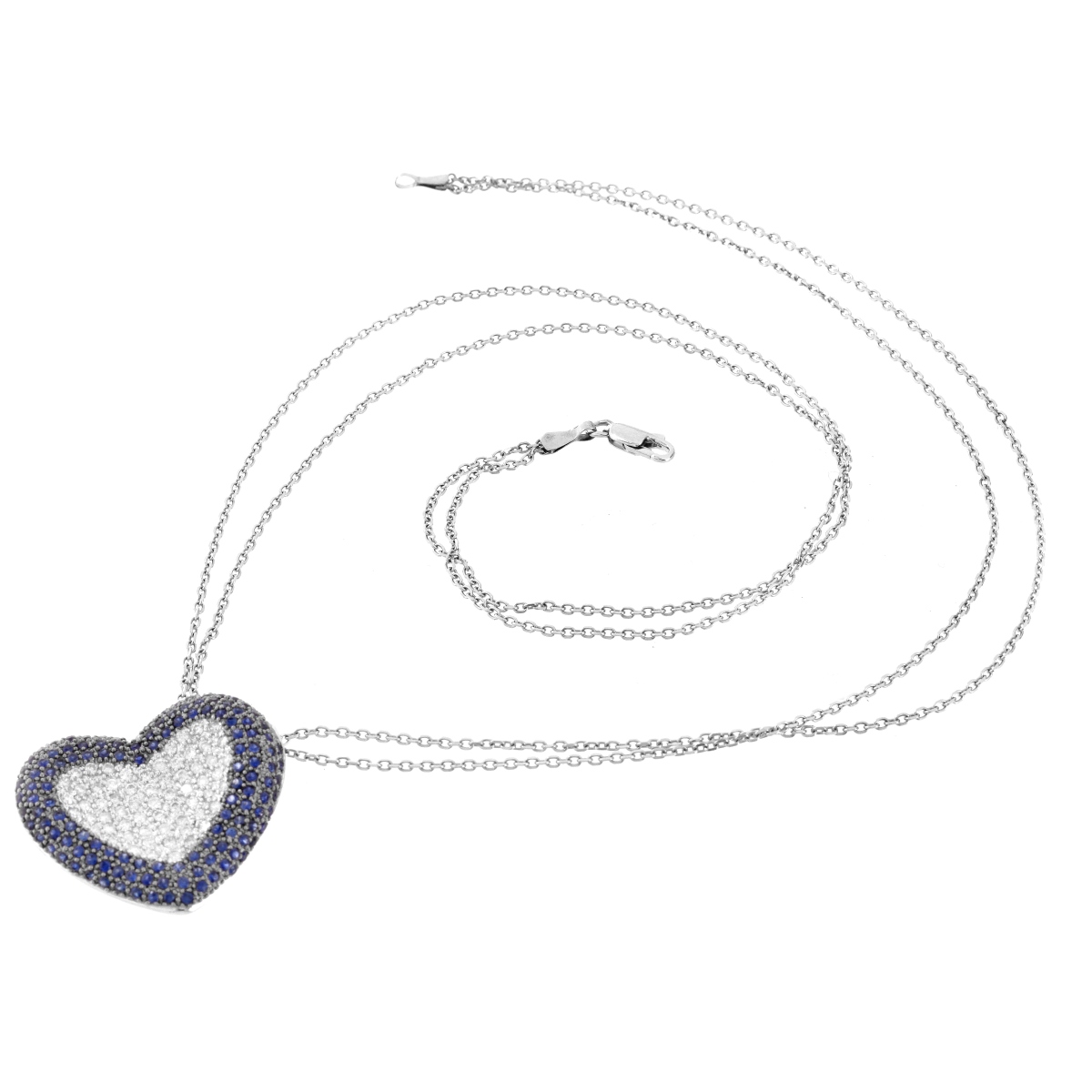 Diamond, Sapphire and 14K Necklace