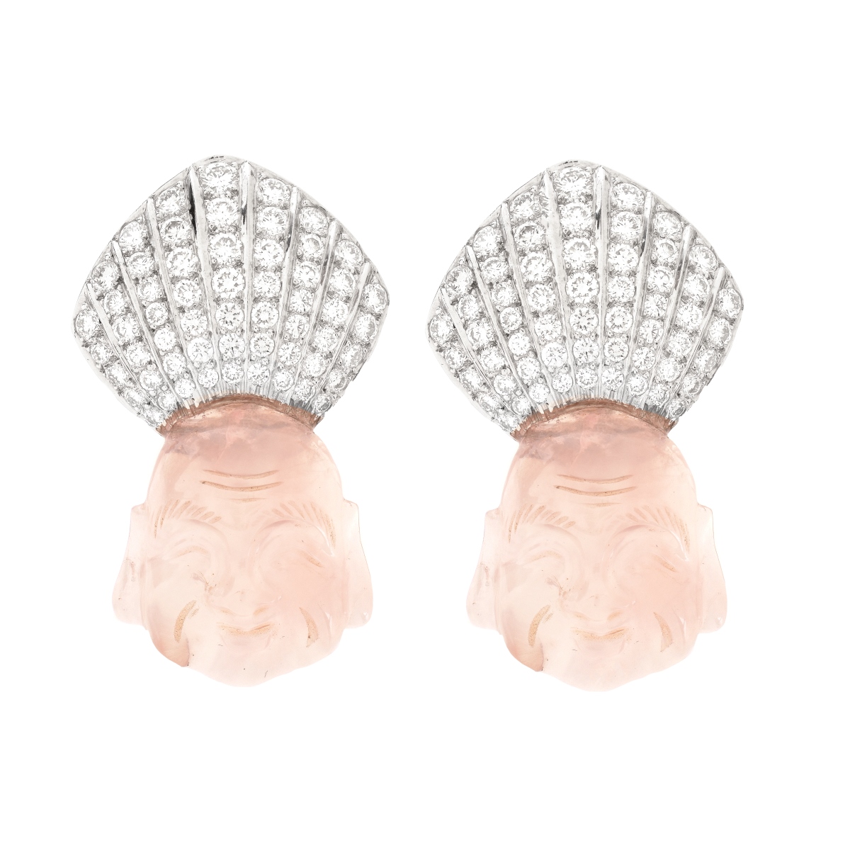 Tambetti Diamond and Platinum Ear Clips