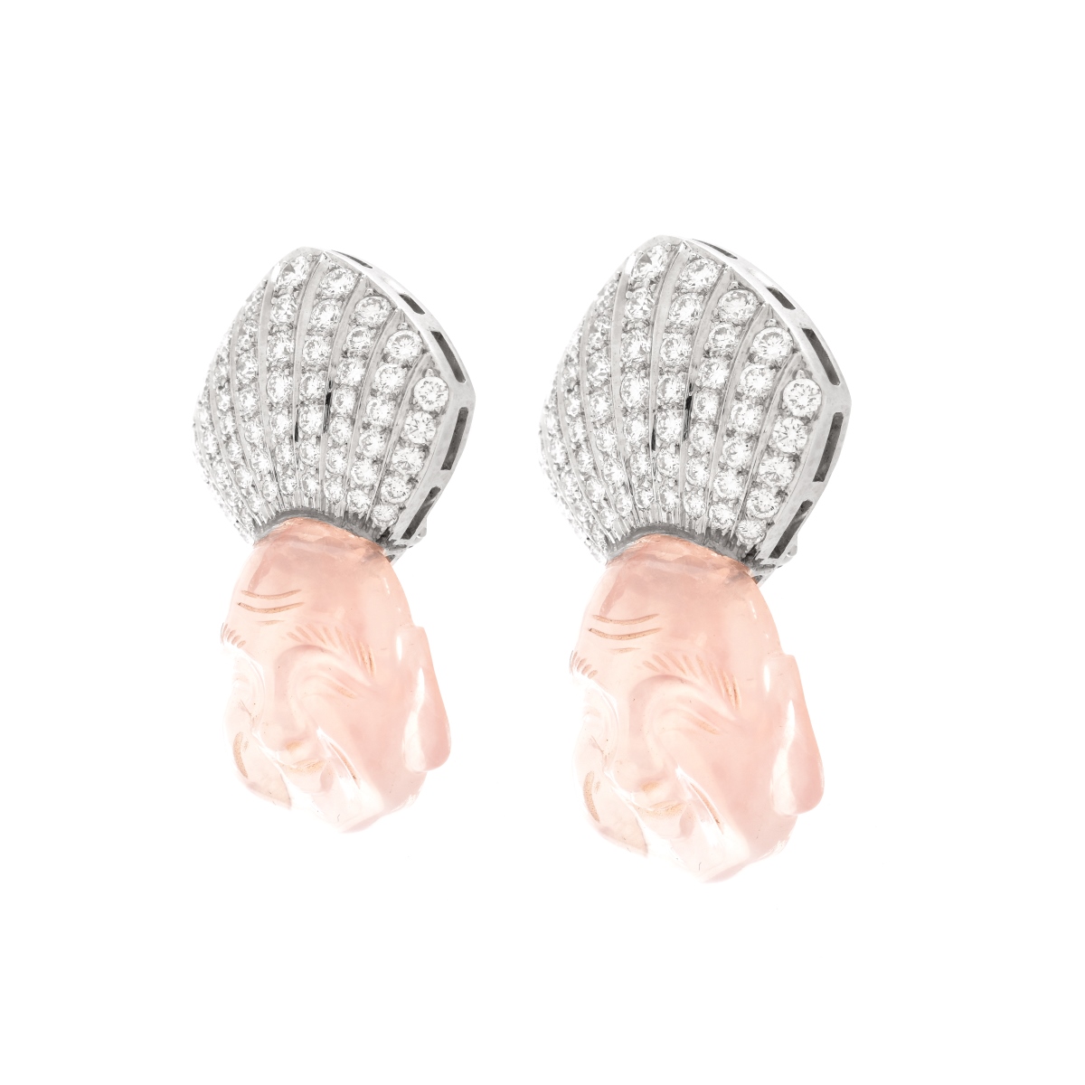 Tambetti Diamond and Platinum Ear Clips